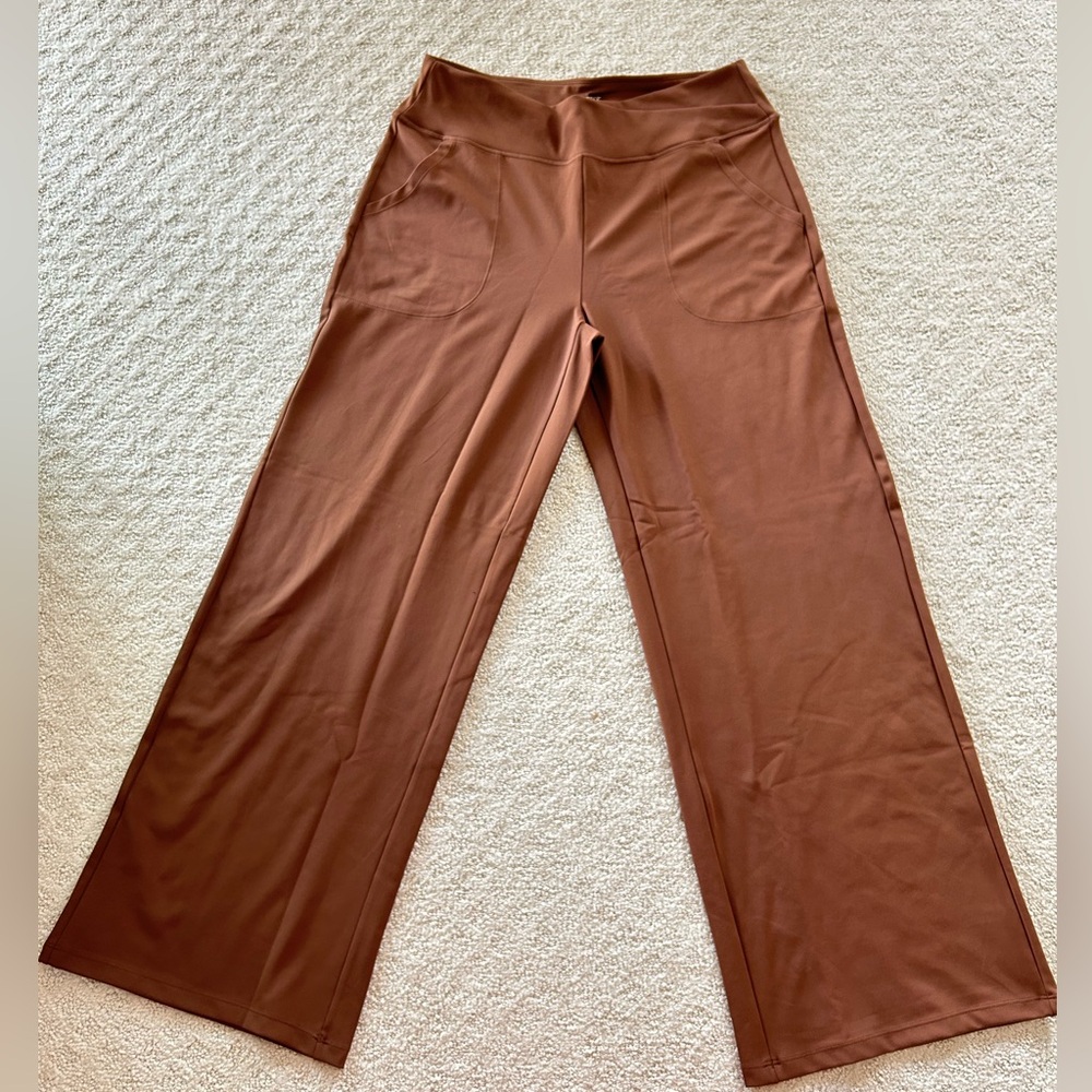 brand new brown wide leg yoga pants